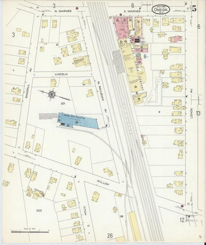 Sanborn Fire Insurance Map from Oneida, Madison County, New York (1914), Sheet #0005 - Complete Map Set gallery image, historic Sanborn map, vintage wall art, New York New York