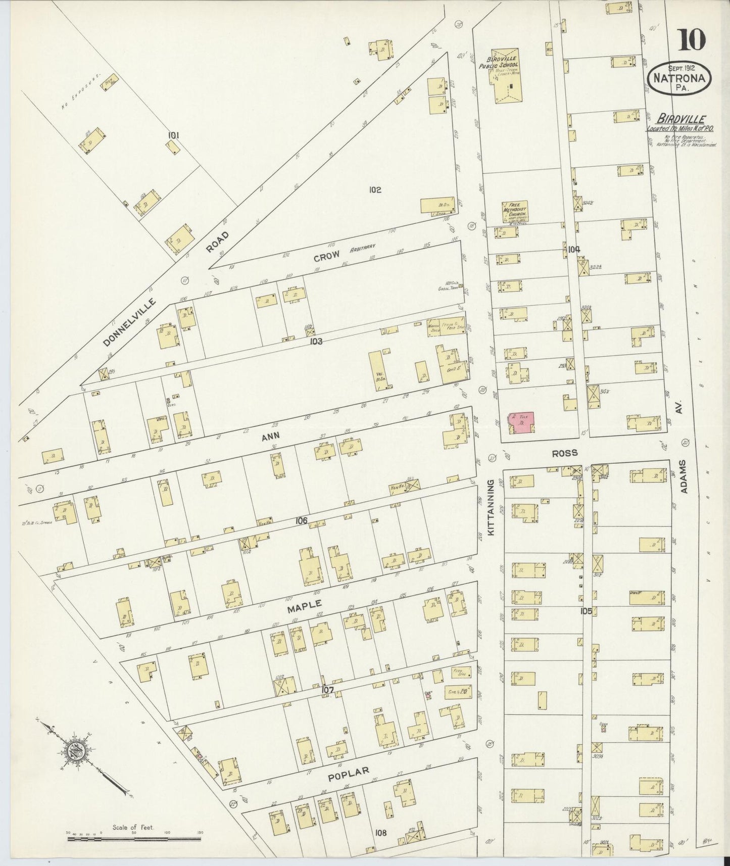 Sanborn Fire Insurance Map from Natrona, Allegheny County, Pennsylvania (1912), Sheet #0010 - Historic Sanborn Fire Insurance Map Print, vintage old map wall art, antique decor, genealogy gift, Pennsylvania Pennsylvania map
