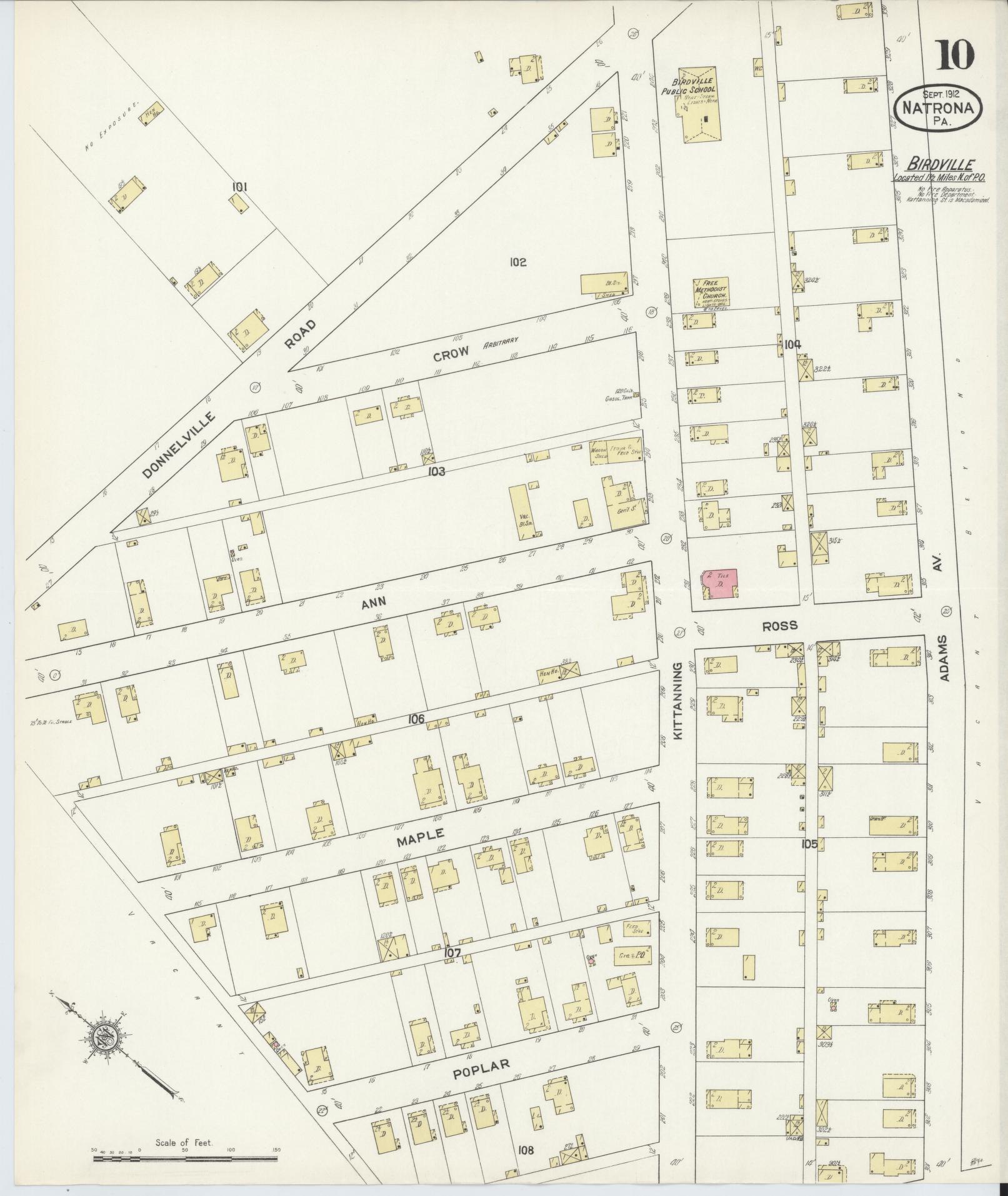 Sanborn Fire Insurance Map from Natrona, Allegheny County, Pennsylvania (1912), Sheet #0010 - Historic Sanborn Fire Insurance Map Print, vintage old map wall art, antique decor, genealogy gift, Pennsylvania Pennsylvania map