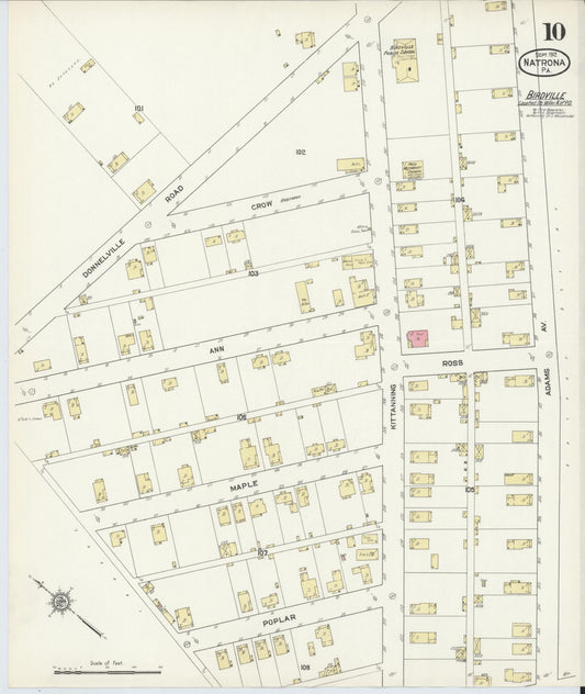 Sanborn Fire Insurance Map from Natrona, Allegheny County, Pennsylvania (1912), Sheet #0010 - Historic Sanborn Fire Insurance Map Print, vintage old map wall art, antique decor, genealogy gift, Pennsylvania Pennsylvania map