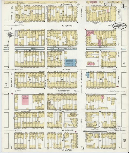 Sanborn Fire Insurance Map from Mahanoy City, Schuylkill County, Pennsylvania (1920), Sheet #0003 - Historic Sanborn Fire Insurance Map Print, vintage old map wall art, antique decor, genealogy gift, Pennsylvania Pennsylvania map