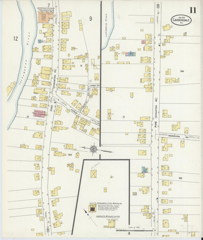 Sanborn Fire Insurance Map from Carbondale, Lackawanna County, Pennsylvania (1912), Sheet #0011 - Complete Map Set gallery image, historic Sanborn map, vintage wall art, Pennsylvania Pennsylvania