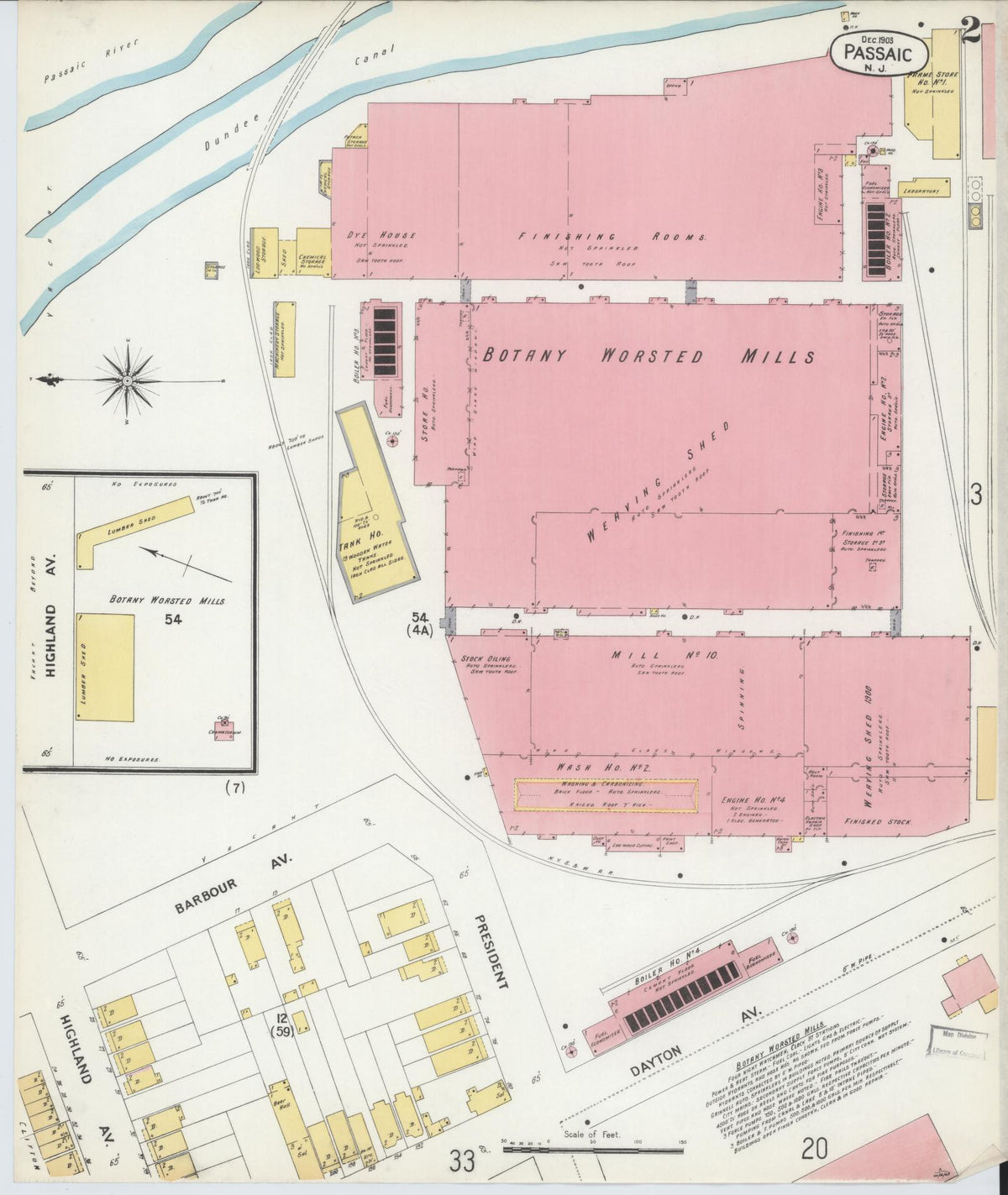 Sanborn Fire Insurance Map from Passaic, Passaic County, New Jersey (1903), Sheet #0002 - Historic Sanborn Fire Insurance Map Print, vintage old map wall art, antique decor, genealogy gift, New Jersey New Jersey map