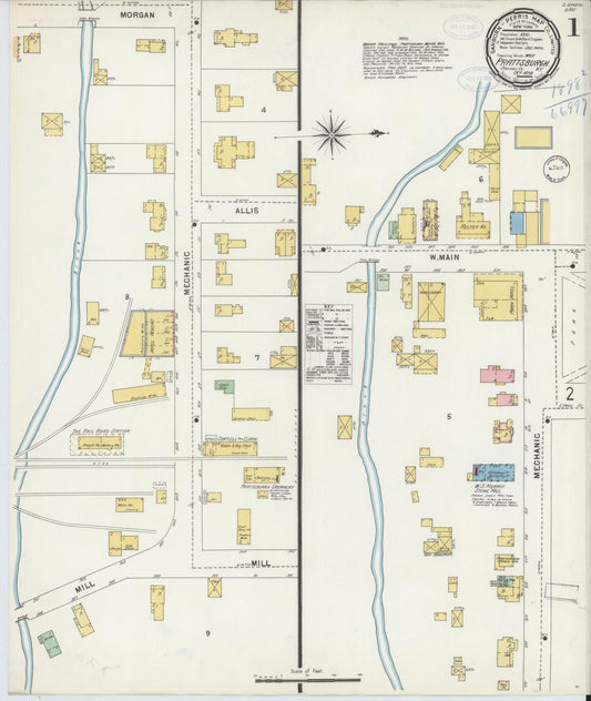 Sanborn Fire Insurance Map from Prattsburgh, Steuben County, New York (1898), Sheet #0001 - Complete Map Set gallery image, historic Sanborn map, vintage wall art, New York New York