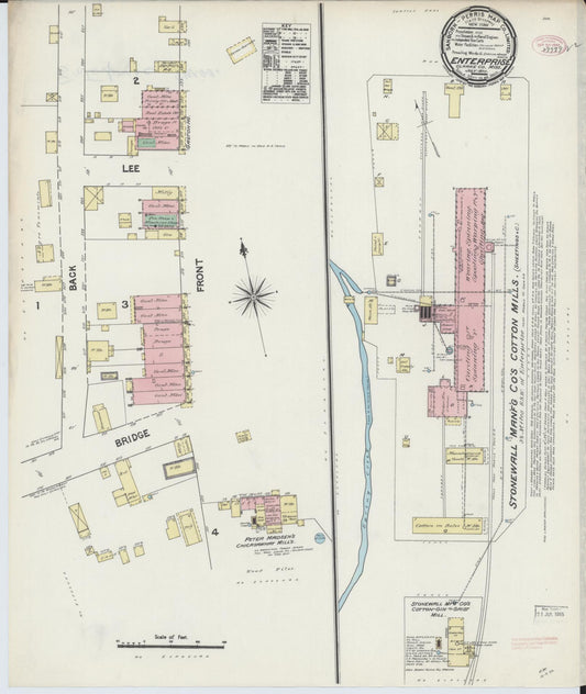 Sanborn Fire Insurance Map from Enterprize, Clarke County, Mississippi (1890), Sheet #0001 - Historic Sanborn Fire Insurance Map Print, vintage old map wall art, antique decor, genealogy gift, Mississippi Mississippi map