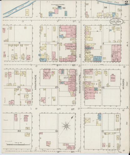 Sanborn Fire Insurance Map from Golden, Jefferson County, Colorado (1886), Sheet #0002 - Complete Map Set gallery image, historic Sanborn map, vintage wall art, Colorado Colorado