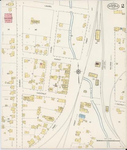 Sanborn Fire Insurance Map from Scofield, Carbon County, Utah (1913), Sheet #0002 - Complete Map Set gallery image, historic Sanborn map, vintage wall art, Utah Utah