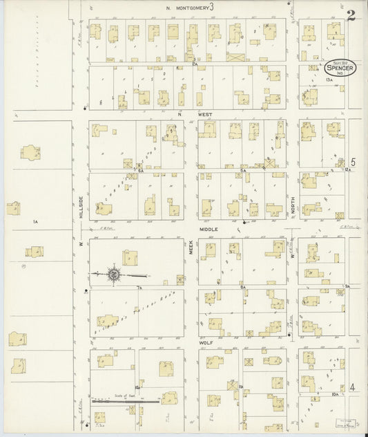 Sanborn Fire Insurance Map from Spencer, Owen County, Indiana (1912), Sheet #0002 - Historic Sanborn Fire Insurance Map Print, vintage old map wall art, antique decor, genealogy gift, Indiana Indiana map
