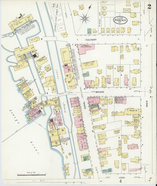 Sanborn Fire Insurance Map from Phoenix, Oswego County, New York (1909), Sheet #0002 - Historic Sanborn Fire Insurance Map Print, vintage old map wall art, antique decor, genealogy gift, New York New York map