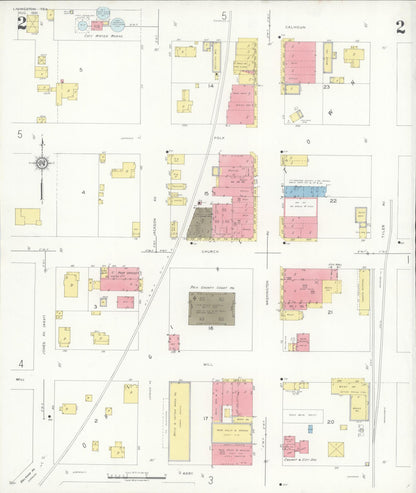 Sanborn Fire Insurance Map from Livingston, Polk County, Texas (1935), Sheet #0002 - Complete Map Set gallery image, historic Sanborn map, vintage wall art, Texas Texas