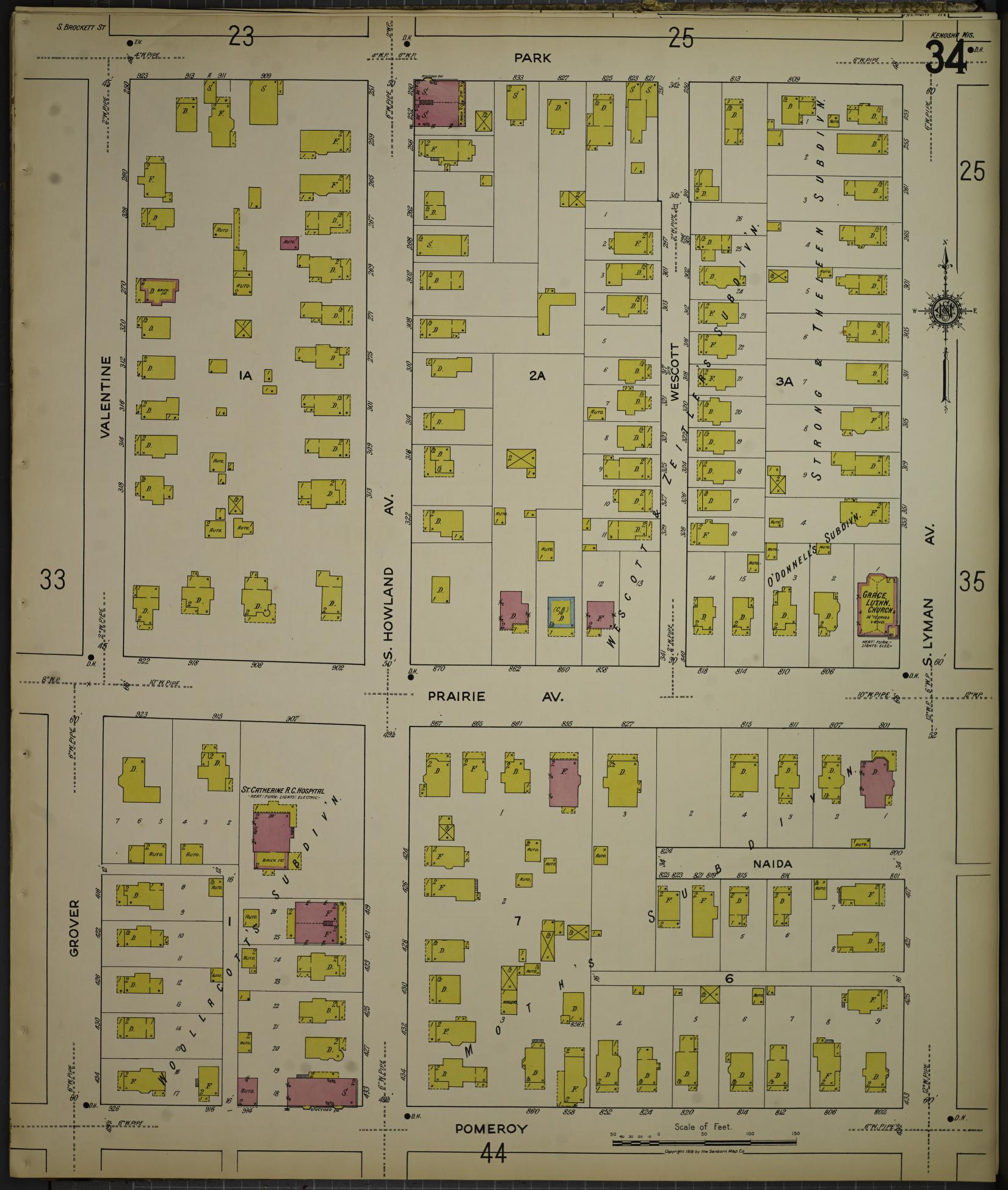 Sanborn Fire Insurance Map from Kenosha, Kenosha County, Wisconsin. (1918), Sheet 38