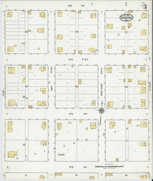 Sanborn Fire Insurance Map from Roscoe, Nolan County, Texas (1921), Sheet #0003 - Historic Sanborn Fire Insurance Map Print, vintage old map wall art, antique decor, genealogy gift, Texas Texas map