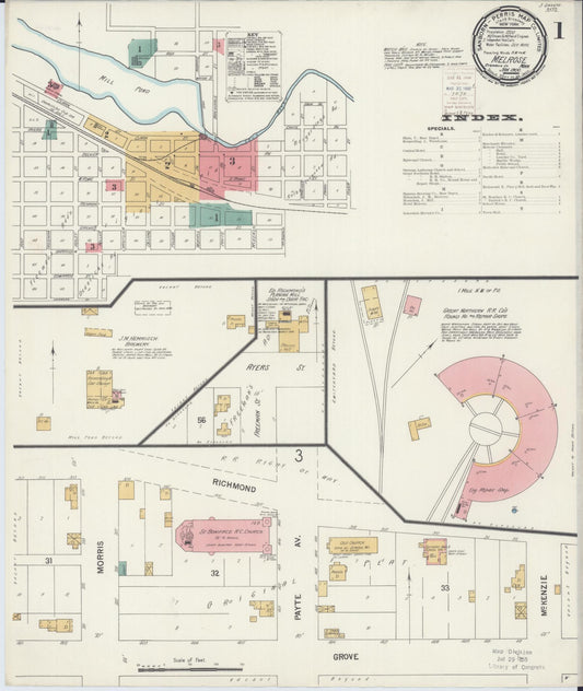 Sanborn Fire Insurance Map from Melrose, Stearns County, Minnesota (1900), Sheet #0001 - Historic Sanborn Fire Insurance Map Print, vintage old map wall art, antique decor, genealogy gift, Minnesota Minnesota map