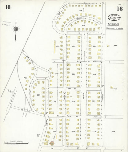 Sanborn Fire Insurance Map from Lexington, Davidson County, North Carolina (1923), Sheet #0018 - Complete Map Set gallery image, historic Sanborn map, vintage wall art, North Carolina North Carolina