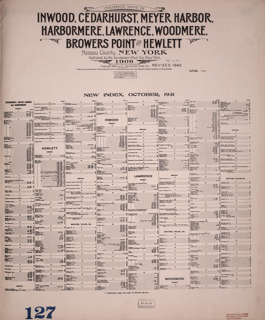Sanborn Fire Insurance Map from Inwood, Nassau County, New York. (1940) – Historic Sanborn Fire Insurance Map Print