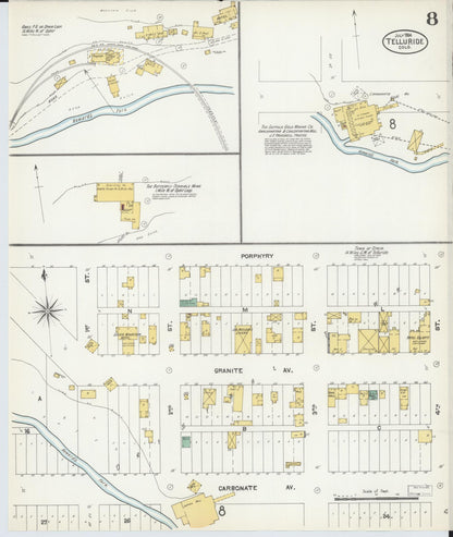 Sanborn Fire Insurance Map from Telluride, San Miguel County, Colorado (1904), Sheet #0008 - Complete Map Set gallery image, historic Sanborn map, vintage wall art, Colorado Colorado
