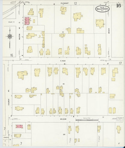 Sanborn Fire Insurance Map from Ballston Spa, Saratoga County, New York (1911), Sheet #0016 - Complete Map Set gallery image, historic Sanborn map, vintage wall art, New York New York