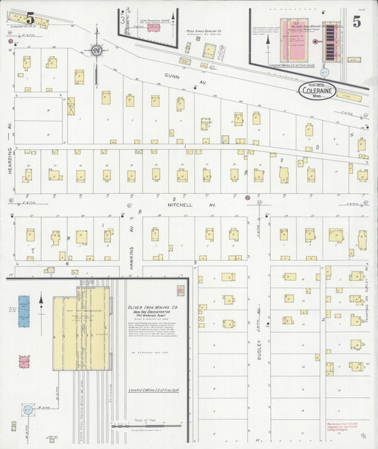 Sanborn Fire Insurance Map from Coleraine, Itasca County, Minnesota (1928), Sheet #0005 - Historic Sanborn Fire Insurance Map Print, vintage old map wall art, antique decor, genealogy gift, Minnesota Minnesota map