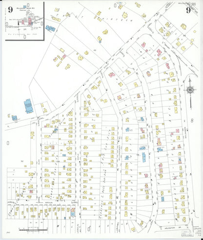 Sanborn Fire Insurance Map from Willoughby, Lake County, Ohio (1952), Sheet #0009 - Historic Sanborn Fire Insurance Map Print, vintage old map wall art, antique decor, genealogy gift, Ohio Ohio map
