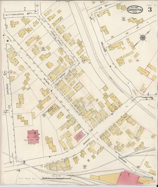Sanborn Fire Insurance Map from Groveton, Coos County, New Hampshire (1939), Sheet #0003 - Historic Sanborn Fire Insurance Map Print, vintage old map wall art, antique decor, genealogy gift, New Hampshire New Hampshire map