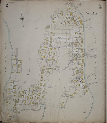 Sanborn Fire Insurance Map from Marshfield, Plymouth County, Massachusetts (1950), Sheet #0002 - Complete Map Set gallery image, historic Sanborn map, vintage wall art, Massachusetts Massachusetts