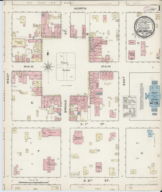 Sanborn Fire Insurance Map from Carlinville, Macoupin County, Illinois. (1886) – Map View