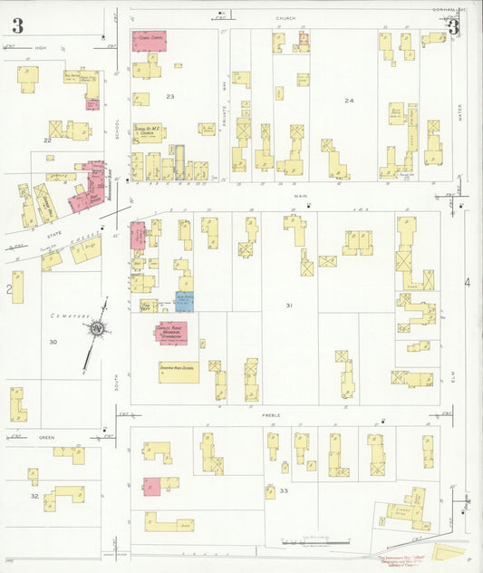 Sanborn Fire Insurance Map from Gorham, Cumberland County, Maine (1934), Sheet #0003 - Historic Sanborn Fire Insurance Map Print, vintage old map wall art, antique decor, genealogy gift, Maine Maine map