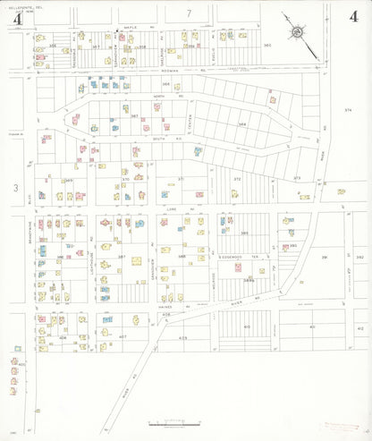 Sanborn Fire Insurance Map from Bellefonte, New Castle County, Delaware (1936), Sheet #0004 - Complete Map Set gallery image, historic Sanborn map, vintage wall art, Delaware Delaware
