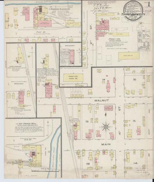 Sanborn Fire Insurance Map from Tipp City, Miami County, Ohio (1885), Sheet #0001 - Complete Map Set gallery image, historic Sanborn map, vintage wall art, Ohio Ohio