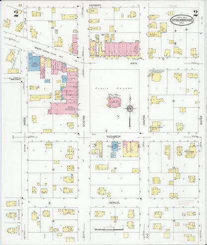 Sanborn Fire Insurance Map from Stockbridge, Ingham County, Michigan (1930), Sheet #0002 - Complete Map Set gallery image, historic Sanborn map, vintage wall art, Michigan Michigan