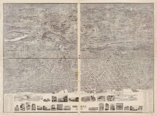 Yonkers, N.Y. 1899. (1899) – Historic Bird’s-Eye View Panorama Print