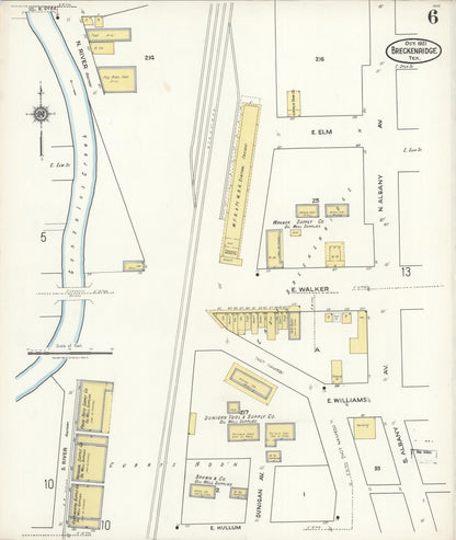Sanborn Fire Insurance Map from Breckenridge, Stephens County, Texas (1921), Sheet #0006 - Complete Map Set gallery image, historic Sanborn map, vintage wall art, Texas Texas