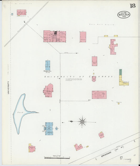 Sanborn Fire Insurance Map from Boulder, Boulder County, Colorado (1906), Sheet #0018 - Historic Sanborn Fire Insurance Map Print, vintage old map wall art, antique decor, genealogy gift, Colorado Colorado map