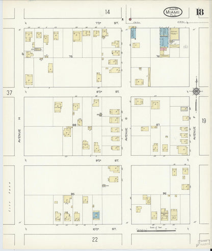 Sanborn Fire Insurance Map from Miami, Dade County, Florida (1914), Sheet #0018 - Complete Map Set gallery image, historic Sanborn map, vintage wall art, Florida Florida