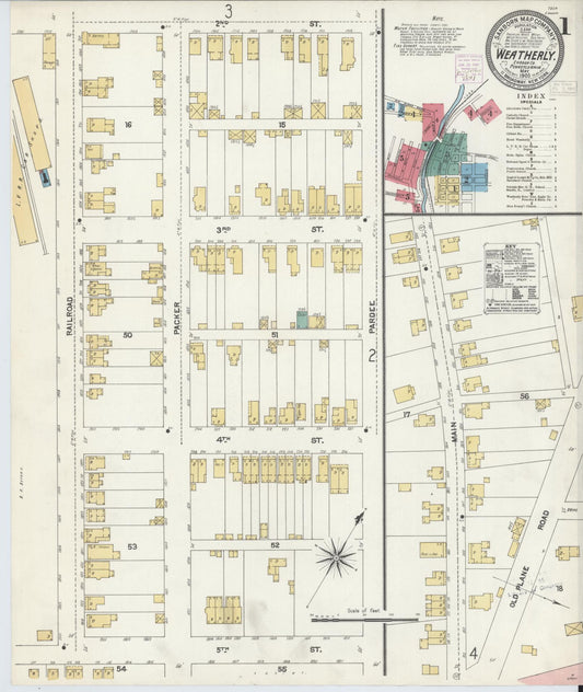 Sanborn Fire Insurance Map from Weatherly, Carbon County, Pennsylvania (1905), Sheet #0001 - Historic Sanborn Fire Insurance Map Print, vintage old map wall art, antique decor, genealogy gift, Pennsylvania Pennsylvania map