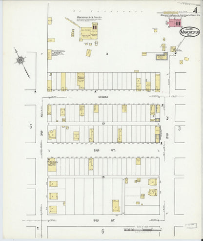 Sanborn Fire Insurance Map from Manchester, Meriweather County, Georgia (1921), Sheet #0004 - Complete Map Set gallery image, historic Sanborn map, vintage wall art, Georgia Georgia