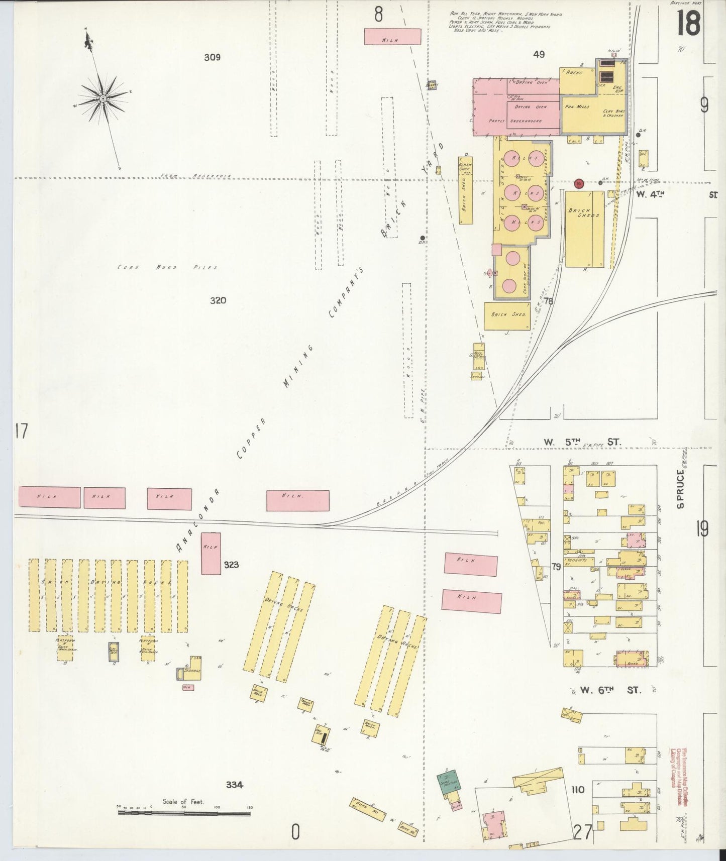 Sanborn Fire Insurance Map from Anaconda, Deer Lodge County, Montana (1903), Sheet #0018 - Historic Sanborn Fire Insurance Map Print, vintage old map wall art, antique decor, genealogy gift, Montana Montana map