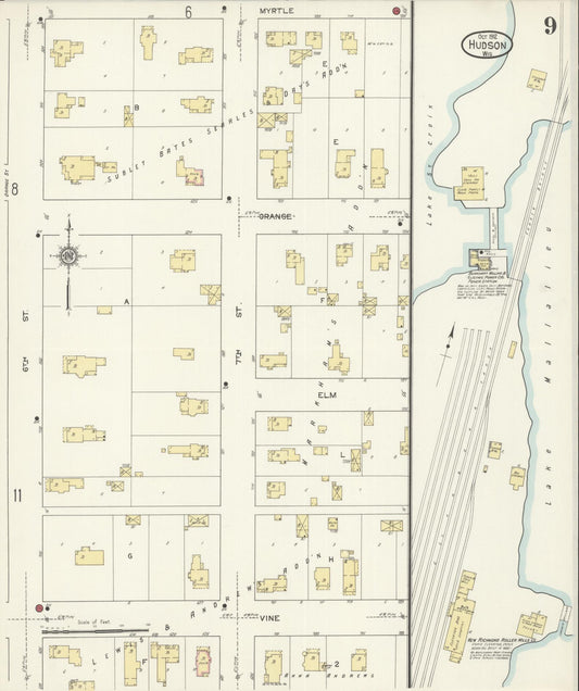 Sanborn Fire Insurance Map from Hudson, St. Croix County, Wisconsin (1912), Sheet #0009 - Historic Sanborn Fire Insurance Map Print, vintage old map wall art, antique decor, genealogy gift, Wisconsin Wisconsin map