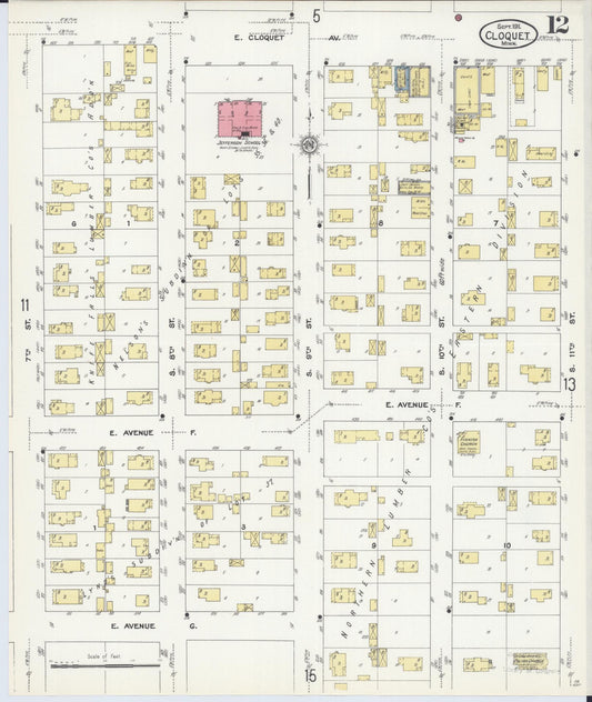Sanborn Fire Insurance Map from Cloquet, Carlton County, Minnesota (1911), Sheet #0012 - Historic Sanborn Fire Insurance Map Print, vintage old map wall art, antique decor, genealogy gift, Minnesota Minnesota map