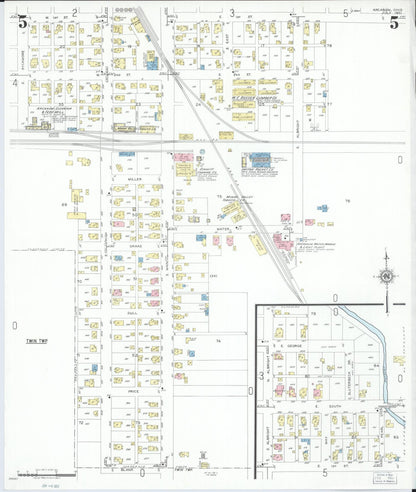 Sanborn Fire Insurance Map from Arcanum, Darke County, Ohio (1951), Sheet #0005 - Historic Sanborn Fire Insurance Map Print, vintage old map wall art, antique decor, genealogy gift, Ohio Ohio map