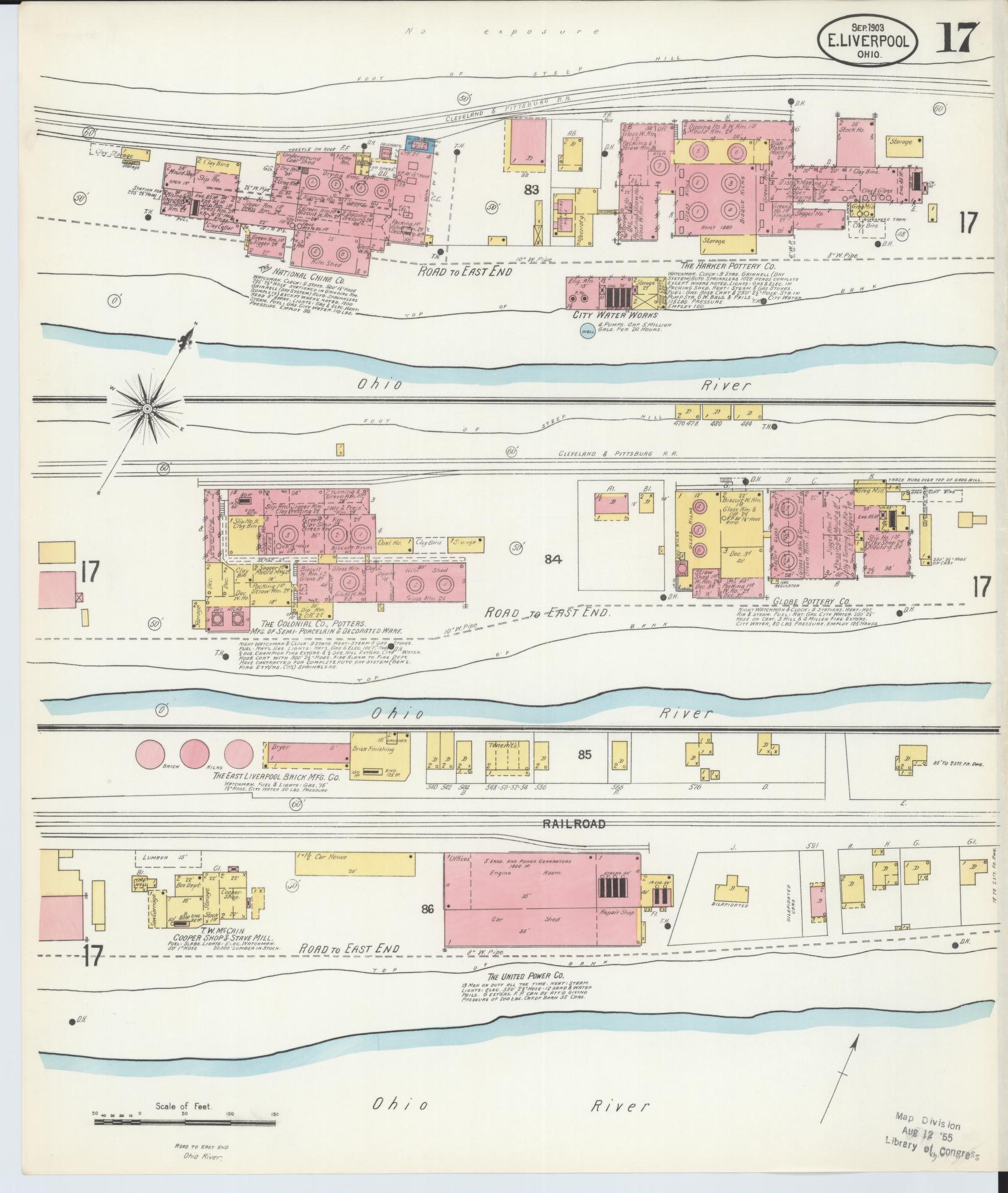 Sanborn Fire Insurance Map from East Liverpool, Columbiana County, Ohio (1903), Sheet #0017 - Historic Sanborn Fire Insurance Map Print, vintage old map wall art, antique decor, genealogy gift, Ohio Ohio map
