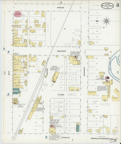 Sanborn Fire Insurance Map from Mentone, Kosciusko County, Indiana (1901), Sheet #0003 - Complete Map Set gallery image, historic Sanborn map, vintage wall art, Indiana Indiana