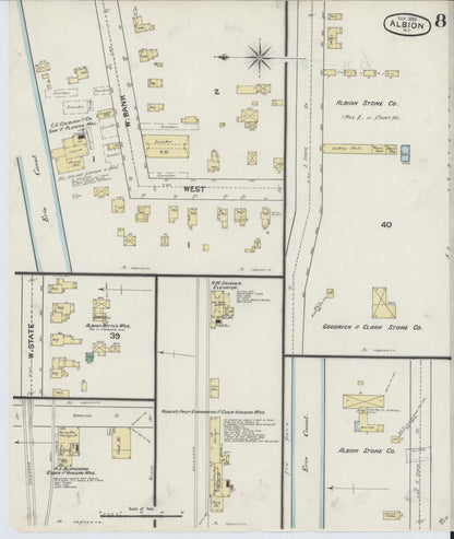 Sanborn Fire Insurance Map from Albion, Orleans County, New York (1889), Sheet #0008 - Complete Map Set gallery image, historic Sanborn map, vintage wall art, New York New York