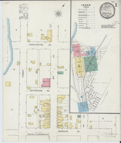 Sanborn Fire Insurance Map from Ortonville, Big Stone County, Minnesota (1893), Sheet #0001 - Complete Map Set gallery image, historic Sanborn map, vintage wall art, Minnesota Minnesota