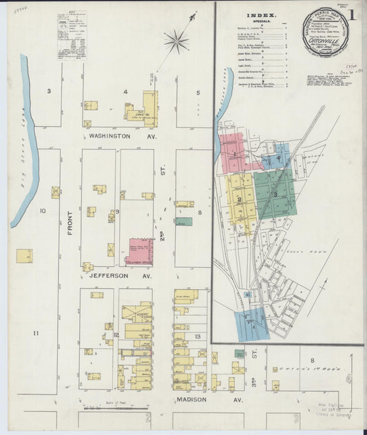 Sanborn Fire Insurance Map from Ortonville, Big Stone County, Minnesota (1893), Sheet #0001 - Complete Map Set gallery image, historic Sanborn map, vintage wall art, Minnesota Minnesota