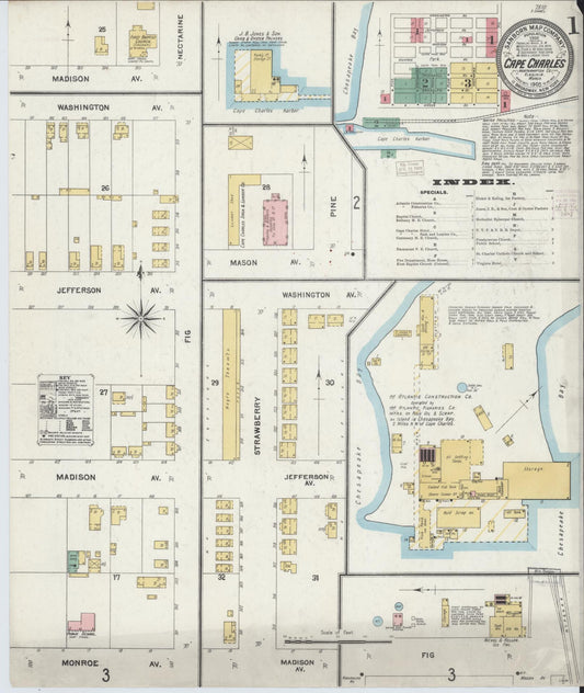 Sanborn Fire Insurance Map from Cape Charles, Northampton County, Virginia. (1905) – Historic Sanborn Fire Insurance Map Print
