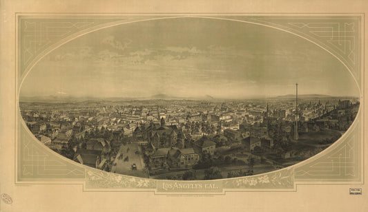Los Angeles, Cal. (1888) – Historic Bird’s-Eye View Panorama Print