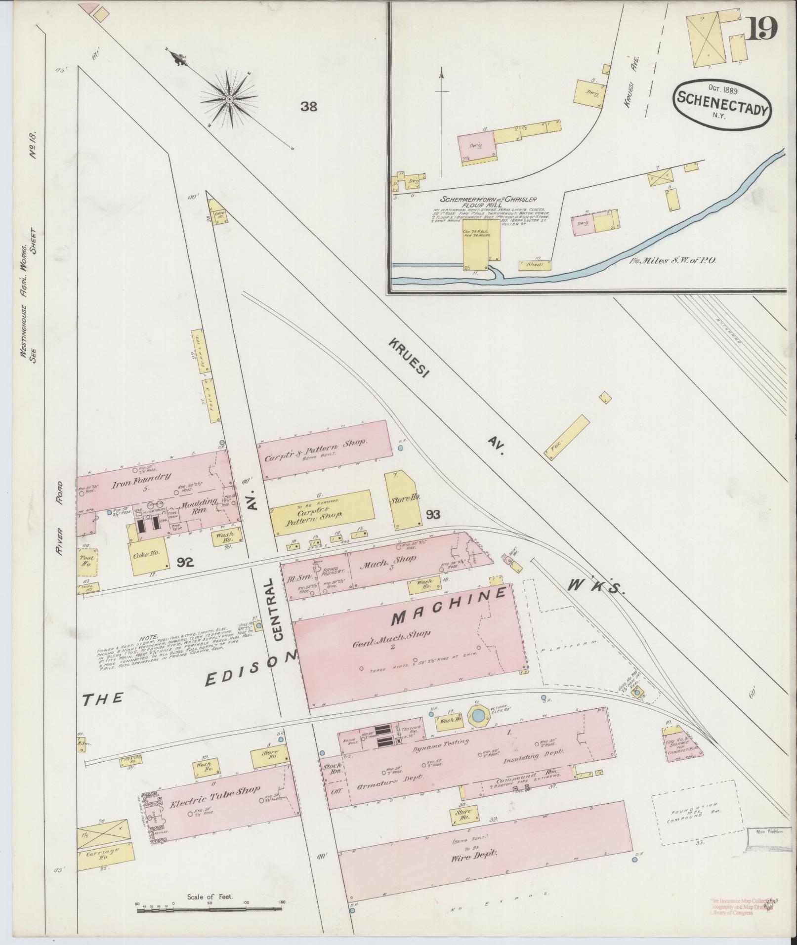 Sanborn Fire Insurance Map from Schenectady, Schenectady County, New York (1889), Sheet #0019 - Complete Map Set gallery image, historic Sanborn map, vintage wall art, New York New York