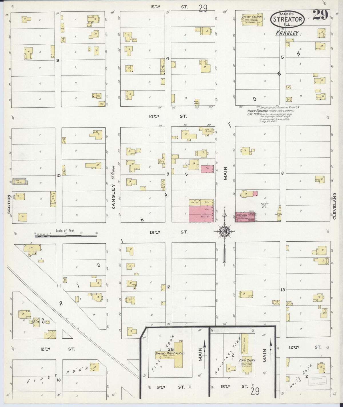 Sanborn Fire Insurance Map from Streator, La Salle County, Illinois (1916), Sheet #0029 - Complete Map Set gallery image, historic Sanborn map, vintage wall art, Illinois Illinois
