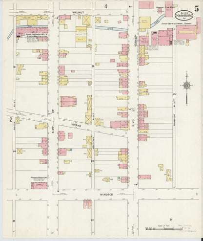Sanborn Fire Insurance Map from Hamburg, Berks County, Pennsylvania (1910), Sheet #0005 - Complete Map Set gallery image, historic Sanborn map, vintage wall art, Pennsylvania Pennsylvania